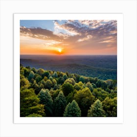 Sunset Over The Blue Ridge Mountains Art Print