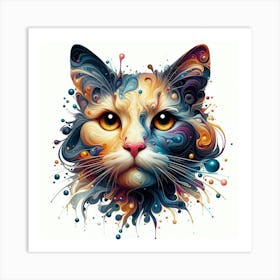 Abstract Cat Painting Art Print