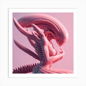 Alien Portrait Pink 17 Art Print