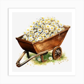 Daisy Wheelbarrow Art Print