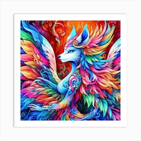 Colorful Fox Art Print