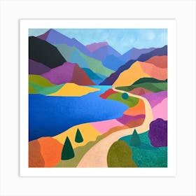 Abstract Travel Collection Queenstown New Zealand 3 Art Print