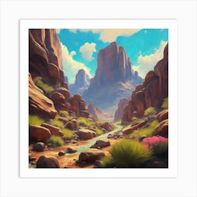 Landscape of valley rocks 10 Art Print