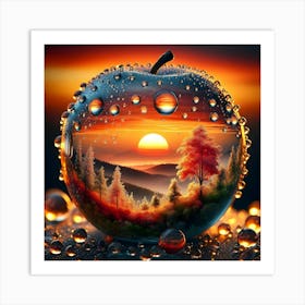 Sunset Apple: Serenity, Nature, Beauty Art Print