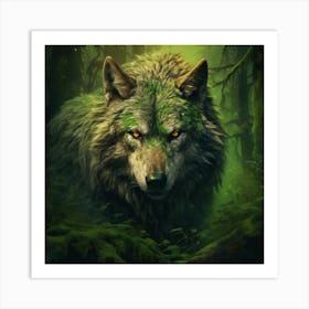 Wolf In The Forest 7 Art Print