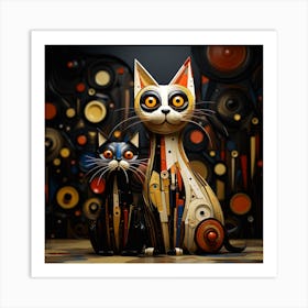 Abstract Cat Art Art Print