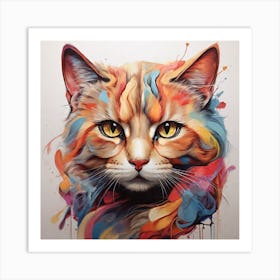 Artistic cat face Art Print