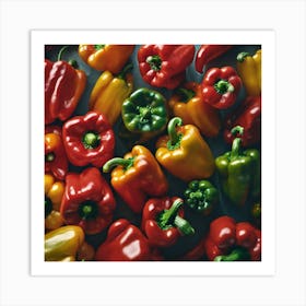 Frame Created From Bell Pepper On Edges And Nothing In Middle Haze Ultra Detailed Film Photograph (1) Art Print