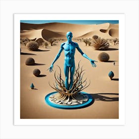 Blue Man In The Desert 5 Art Print