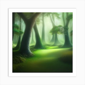 Misty Forest Art Print