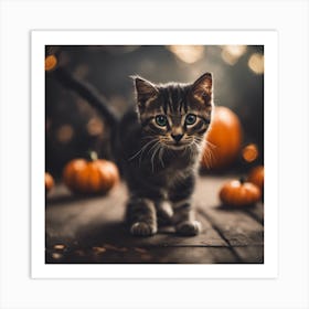Halloween Kitten Art Print