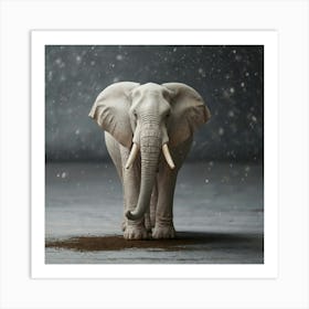 Elephant In The Snow 1 Art Print