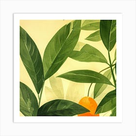 Oranges And Leaves 1 Art Print