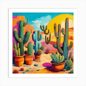 Cactus In The Desert 1 Art Print