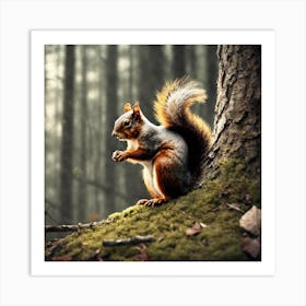 Squirrel In The Forest 54 Art Print