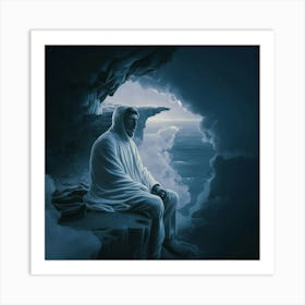 Jesus In The Cave Art Print