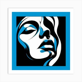 Abstract cubist of woman's face 1 Art Print