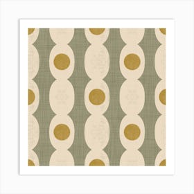 Retro Mod Geo Chain - Sage - Mid Century Modern Art Print