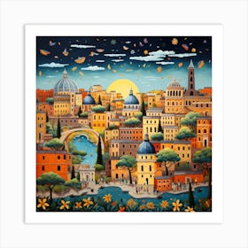 Rome At Night Art Print