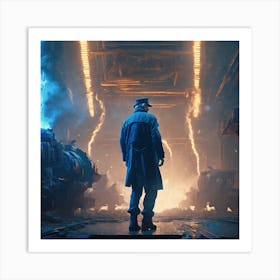Man Standing In A Tunnel Art Print
