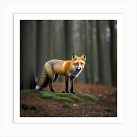 Fox In The Forest 12 Art Print