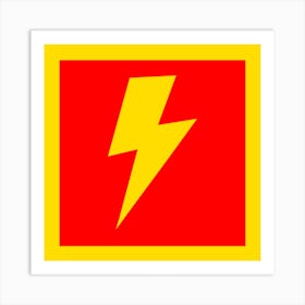 Lightning Bolt Yellow and Red Art Print