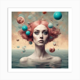 Girl With Pink Hair 1 Art Print