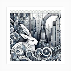 Rabbit In The City Art Print