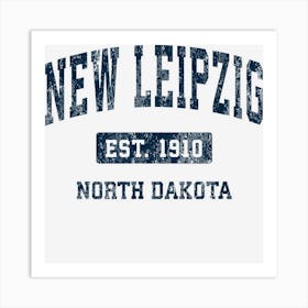 New Leipzig North Dakota Nd Vintage Athletic Sports Design Art Print