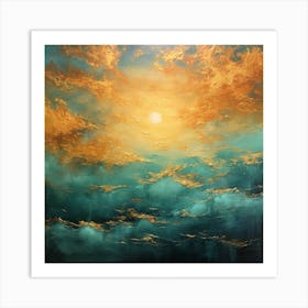 Sunset Over The Ocean Art Print