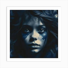 Girl With Blue Eyes 2 Art Print