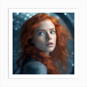 Girl With Red Hair Art Print