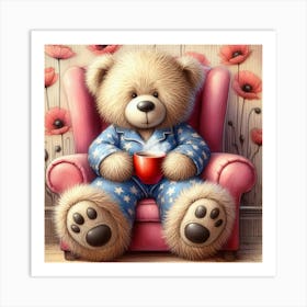 Teddy Bear In Pajamas 3 Art Print