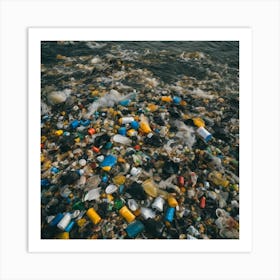 Plastic Trash In The Ocean Art Print