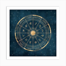 Zodiac Wheel - Petrol Art Print