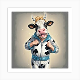 Cow In A Cow Suit Art Print