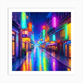 Neon Street Art Art Print