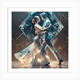 Pareja Bailando Tangodibujo Art Print