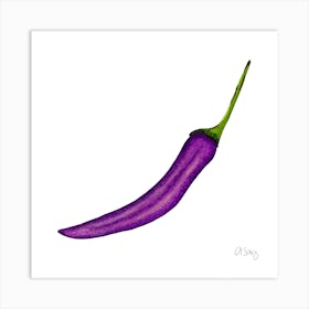 Purple Chili Art Print