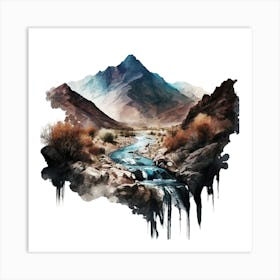 Waterfalls In The Mountains Art Print