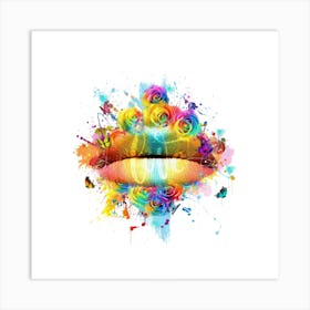 Rainbow Lips Art Print