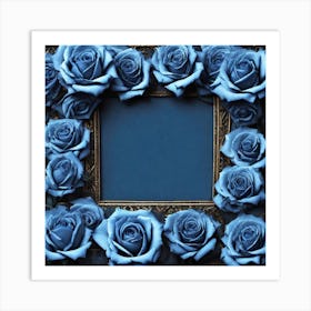 Blue Roses Frame 1 Art Print