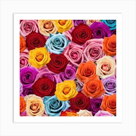 Colorful Roses Background 12 Art Print