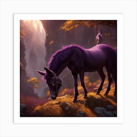 Donkey In The Forest Art Print