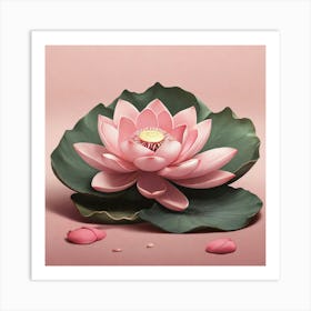 Aesthetic style, Large pink lotus flower Art Print