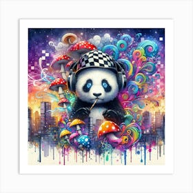 Psychedelic Panda 16 Art Print