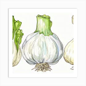 Three Types Of Garlic Art Print