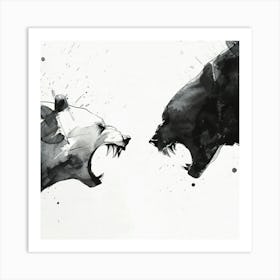 Two Bears Fighting 2 Art Print