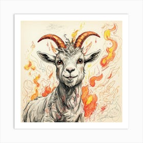 Goat On Fire 20 Art Print