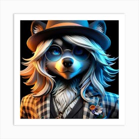 Wolf In A Hat Art Print